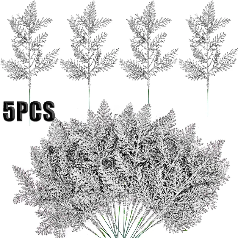 5Pcs Artificial Plant Pine Branches Glitter Gold Silver Flower Leaves Xmas Tree DIY Ornament Christmas Decor for Home Navidad
5Pcs Artificial Plant Pine Branches Glitter Gold Silver Flower Leaves Xmas Tree DIY Ornament Christmas Decor for Home Navidad