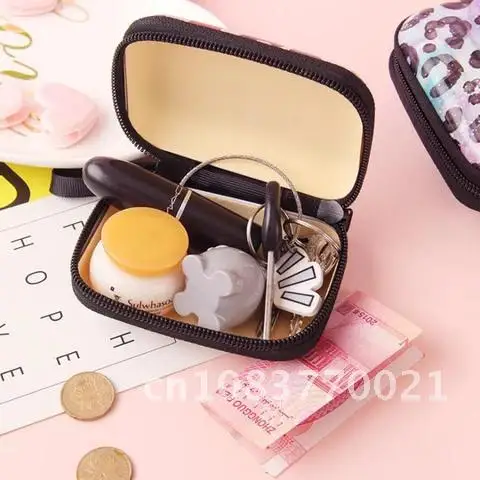 

Portable Mini Suitcase Shape Travel Zipper Storage Bag Coin Key Cash Sundries Decorative Bag Household Products