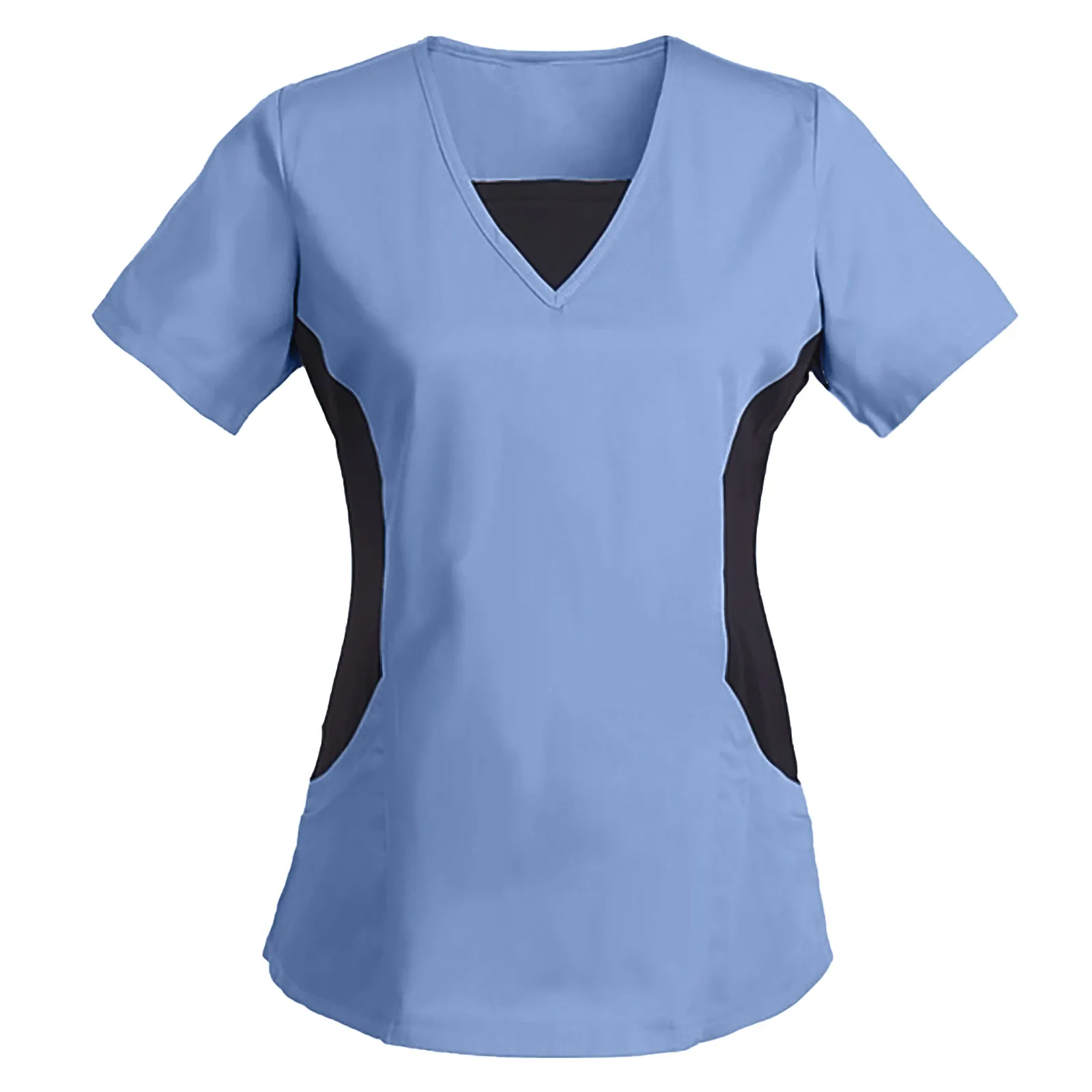 

Solid Nurse Uniforms Color Matching Women Short Sleeve Beauty Scrub Tops Blouse Spa Pet Carer Shirt uniformes quirúrgicos mujer