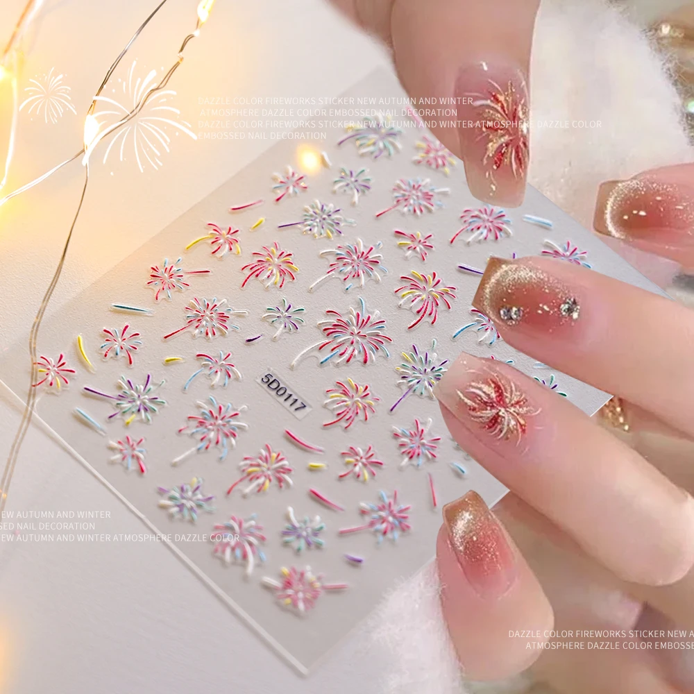 Holographic Blooming Fireworks Nail Art Stickers Gold Silver Colorful Fireworks Sliders Xmas New Year Decals Manicure Decoration
Holographic Blooming Fireworks Nail Art Stickers Gold Silver Colorful Fireworks Sliders Xmas New Year Decals Manicure Decoration