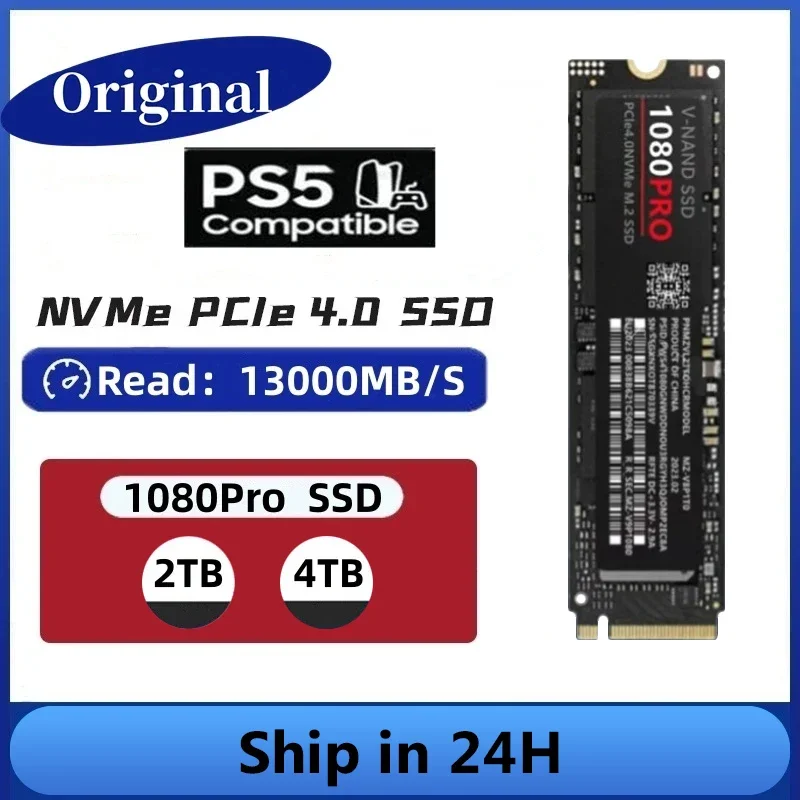 2024 Original New SSD 1080Pro 2TB NVME PCIe4.0 M.2 SSD 2280 High Read Solid State Hard Drive Disk For Desktop/PC/PS5 Game Laptop
2024 Original New SSD 1080Pro 2TB NVME PCIe4.0 M.2 SSD 2280 High Read Solid State Hard Drive Disk For Desktop/PC/PS5 Game Laptop
