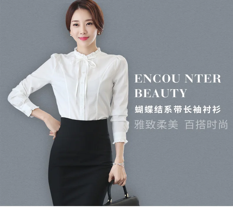 Fashion Korean White Blouse Women Blusas Stand Neck Chiffon Shirts Long Sleeve Bow Blouses Vintage Elegant Femme Tops NS5578 Fashion Korean White Blouse Women Blusas Stand Neck Chiffon Shirts Long Sleeve Bow Blouses Vintage Elegant Femme Tops NS5578
