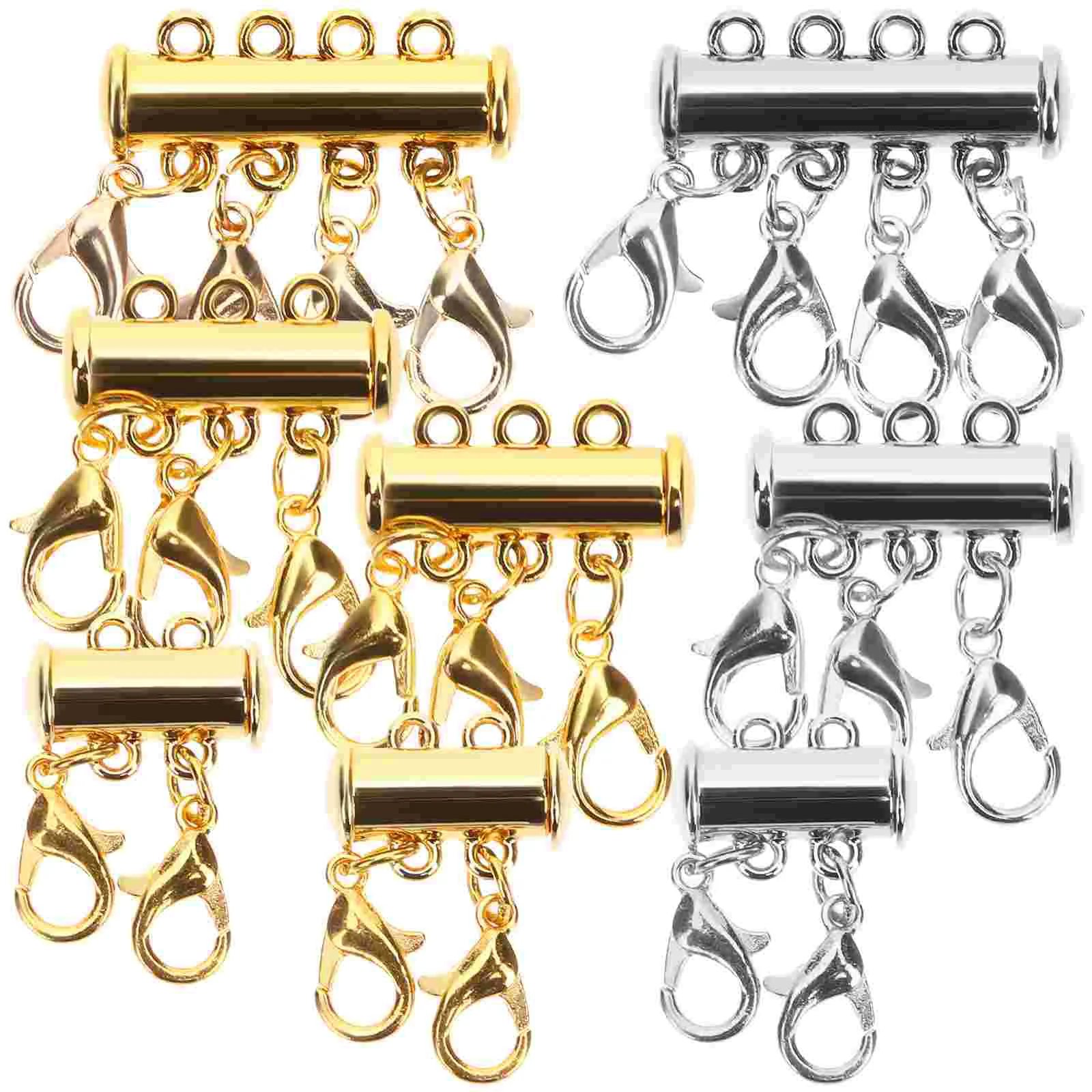 

8 Pcs Jewelry Magnet Buckle Making Accessory Necklace Layering Separator Magnetic Clasp Alloy Layered Clasps