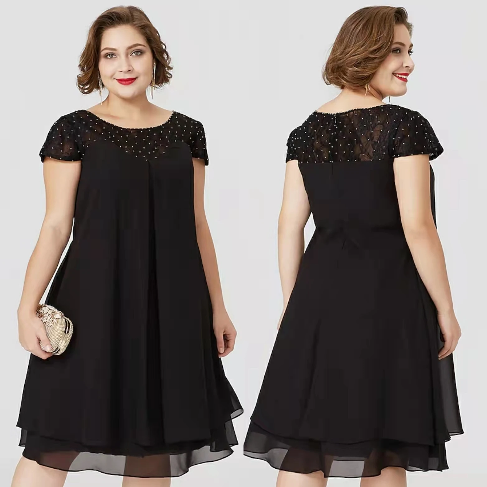Elegant Short Beaded Chiffon Mother of the Bride Dresses A-Line Cap Sleeve Knee Length Mother of Groom Dresses for Women
Elegant Short Beaded Chiffon Mother of the Bride Dresses A-Line Cap Sleeve Knee Length Mother of Groom Dresses for Women