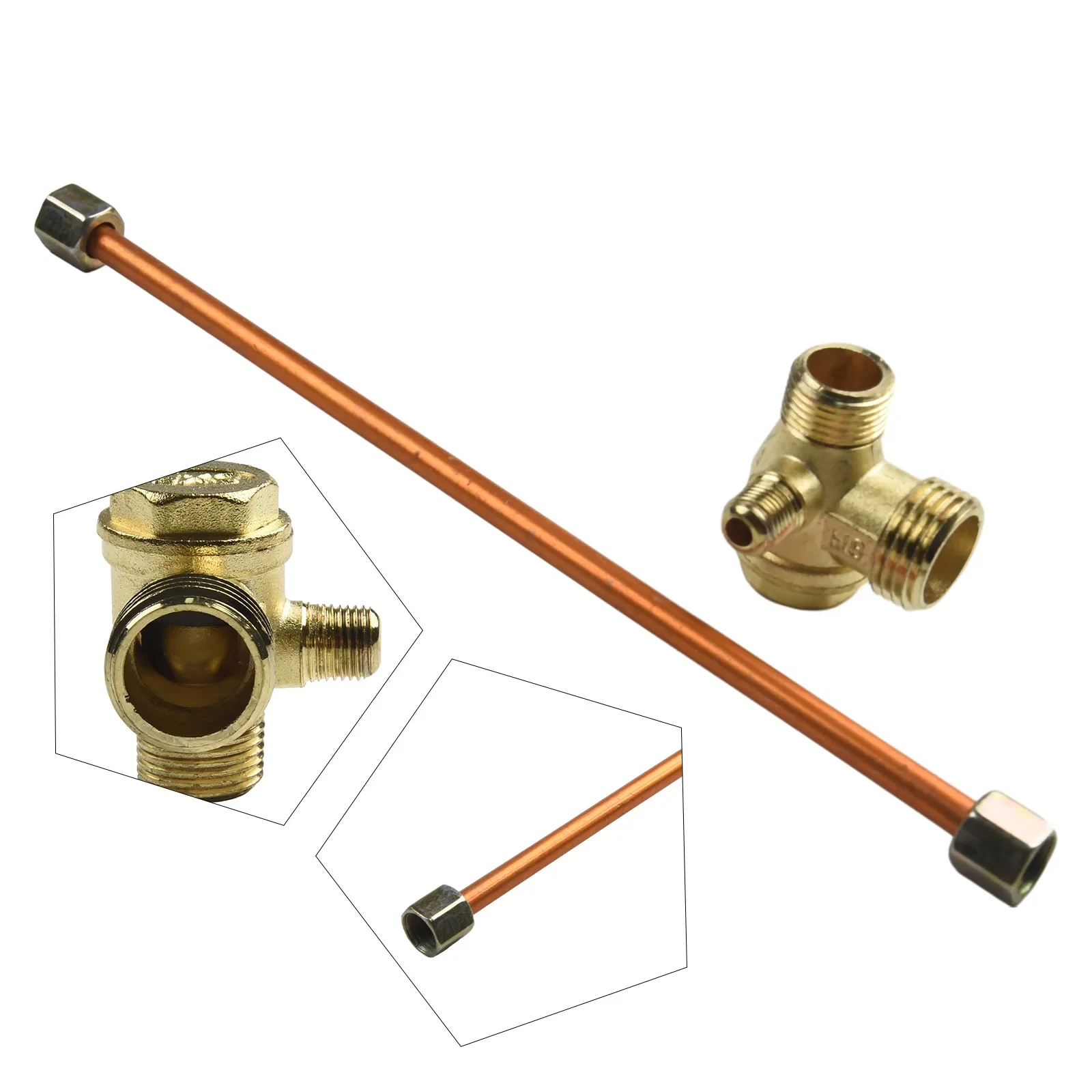 Connectors Air Compressor Parts Check Valve Check Valve Exhaust Tube Zinc Alloy 2-piece Set 200mm Exhaust Tube
Connectors Air Compressor Parts Check Valve Check Valve Exhaust Tube Zinc Alloy 2-piece Set 200mm Exhaust Tube
