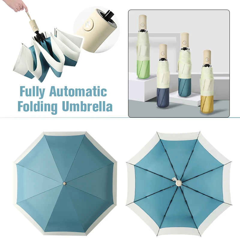 Automatic Opening And Closing Umbrella 8 Rib Automatic Windproof 3 Folding Sun/Rain Compact Umbrella Parasol for Student Girls
Automatic Opening And Closing Umbrella 8 Rib Automatic Windproof 3 Folding Sun/Rain Compact Umbrella Parasol for Student Girls