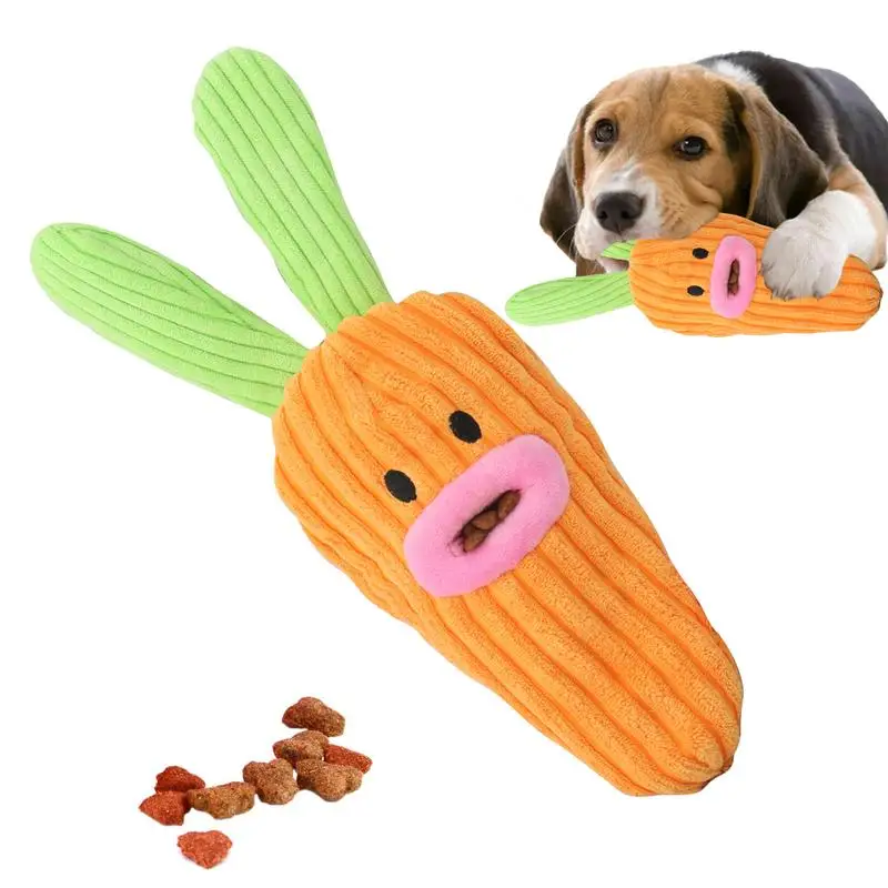 

Squeaky Carrot Dog Toy Indestructible Dog Chew Toys Plush Tear Resistant Creative Adorable Carrot Treat Stuffer Dog Toy