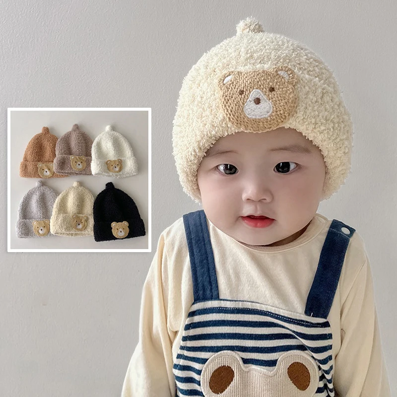Cute Bear Baby Beanie Hat Winter Thick Coral fleece Cap for Infant Boy Girl Korean Solid Color Cartoon Warm Plush Hats Bonnet
Cute Bear Baby Beanie Hat Winter Thick Coral fleece Cap for Infant Boy Girl Korean Solid Color Cartoon Warm Plush Hats Bonnet