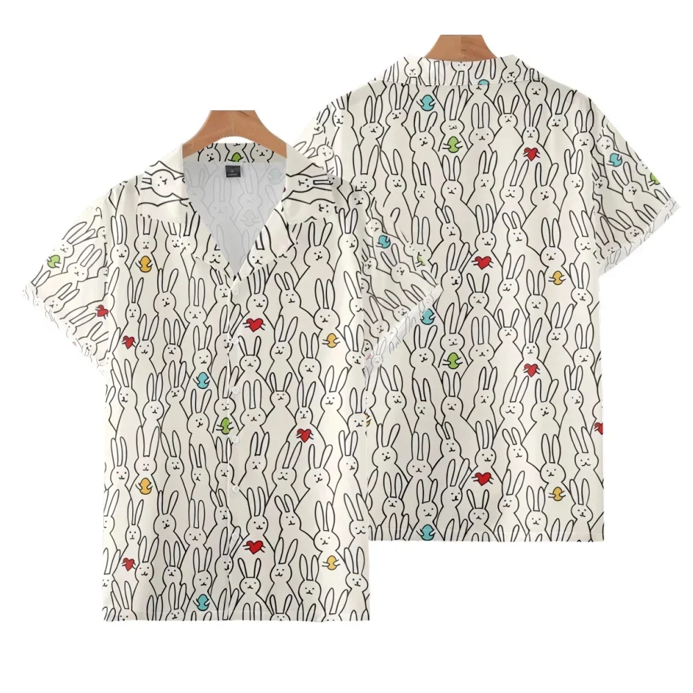 

Мультяшные динозавры 3D счастливого Пасхи мужские рубашки пляжная рубашка Kawaii женщины дети милые Рубашки Модные кролик графики футболки