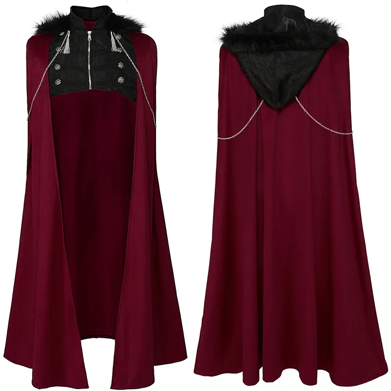New European And American Medieval Long Hair Collar Chain With Hooded Cape Punk Steam Performance Clothes
New European And American Medieval Long Hair Collar Chain With Hooded Cape Punk Steam Performance Clothes