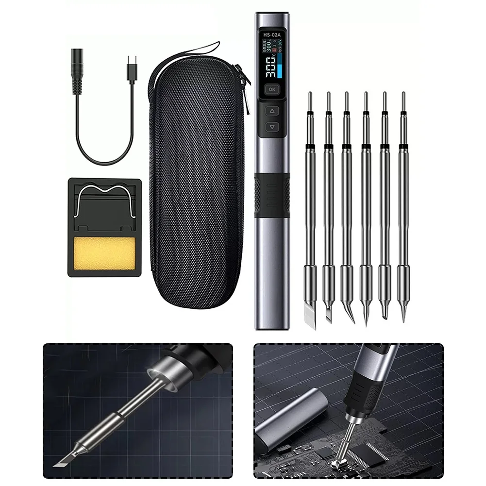 DC9-24V Soldering Iron For FNIRSI HS02A Smart Electric Soldering Iron PD 100W Constant Temperature Kits 100-450℃ Home DIY
DC9-24V Soldering Iron For FNIRSI HS02A Smart Electric Soldering Iron PD 100W Constant Temperature Kits 100-450℃ Home DIY