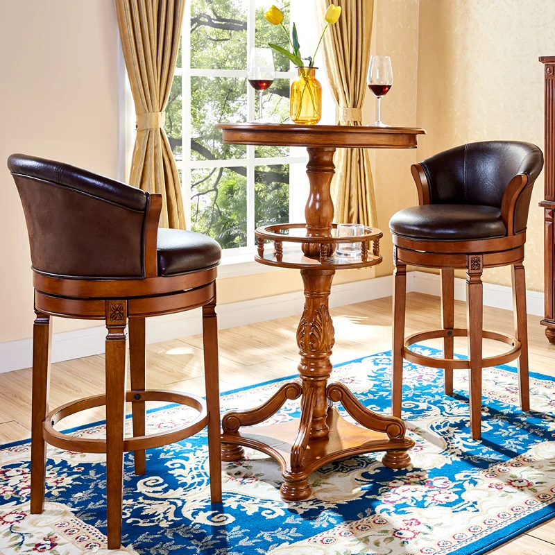 American Style Bar Chair European Solid Wood Leather Bar Stool Minimalist Modern Home High Feet Backrest Kitchen The Bar Chairs
American Style Bar Chair European Solid Wood Leather Bar Stool Minimalist Modern Home High Feet Backrest Kitchen The Bar Chairs