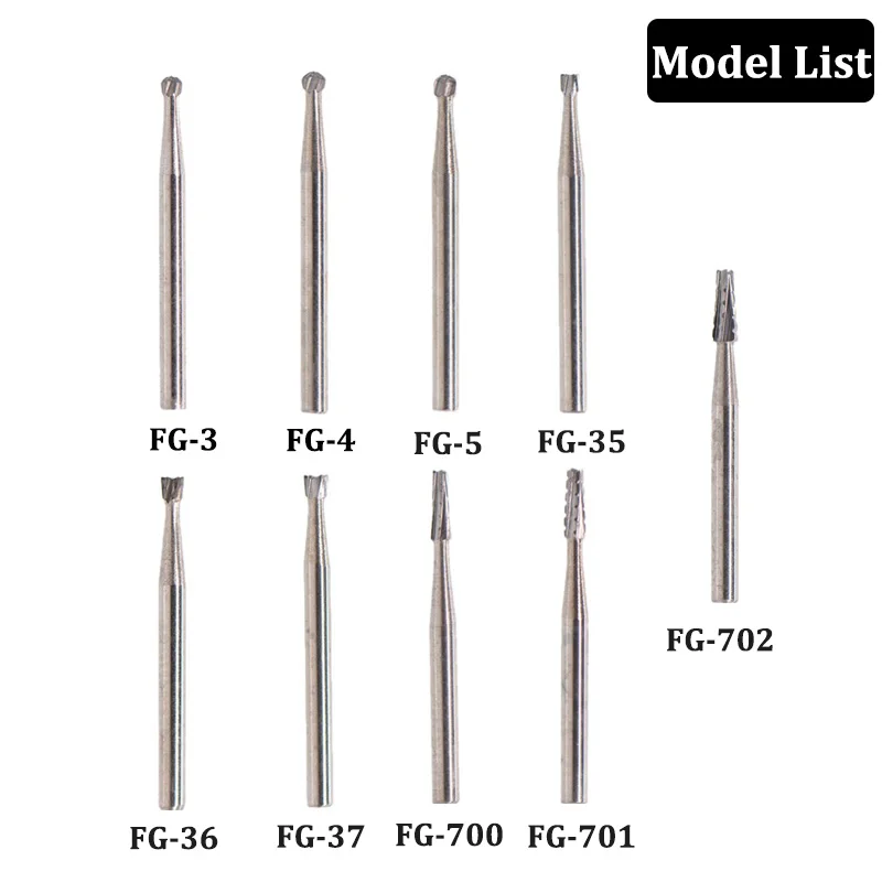 

10Pcs/Set Cone Bur/Fissure Bur Dental Tungsten Steel Carbide Burs for High Speed Handpiece Bit Inverted Italy Dentist Diamond FG