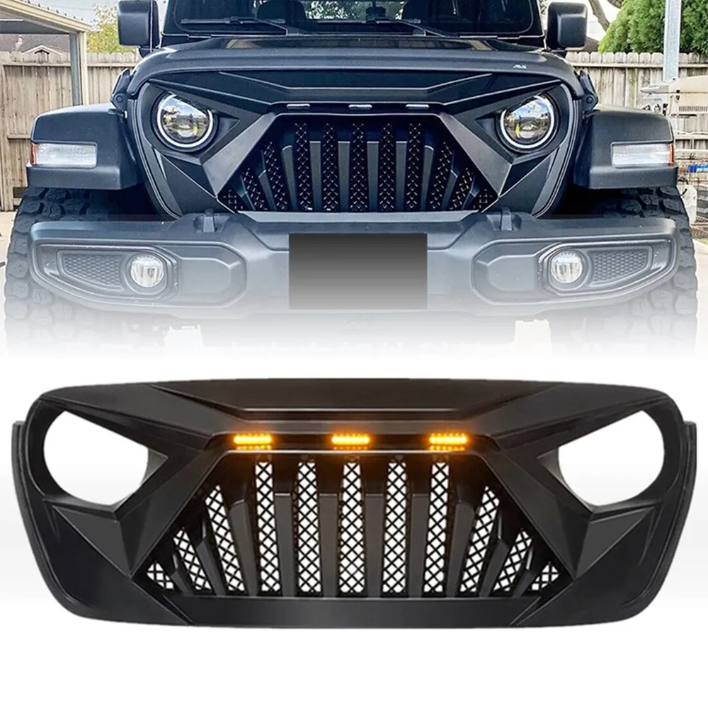 Передняя решетка для джипа Wrangler JL, аксессуары 2018 2019 2020 4x4, решетка для внедорожника со светодиодной подсветкой, внешние детали автомобиля
Передняя решетка для джипа Wrangler JL, аксессуары 2018 2019 2020 4x4, решетка для внедорожника со светодиодной подсветкой, внешние детали автомобиля