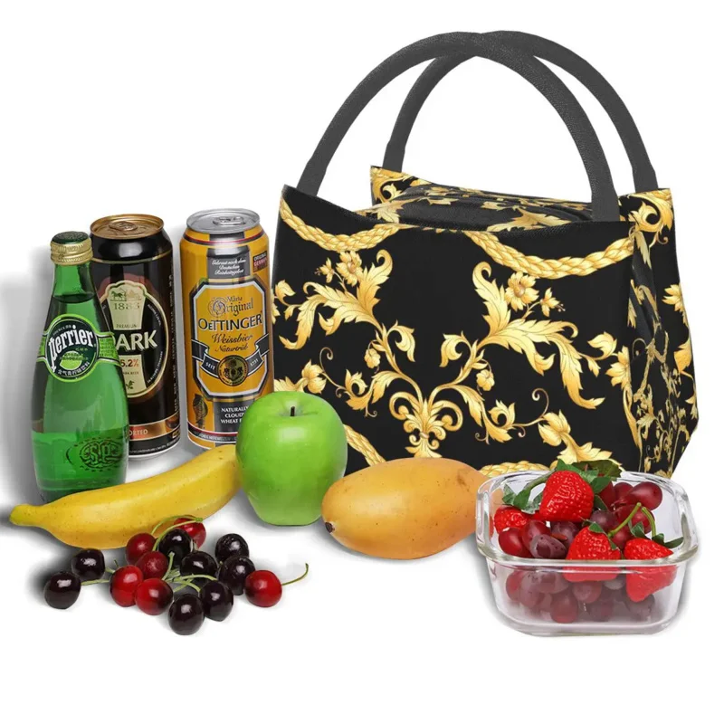 Baroque Floral Pattern Cooler Box Portable Insulated Women Canvas Bag Thermal Food Picnic Lunch Bags
Baroque Floral Pattern Cooler Box Portable Insulated Women Canvas Bag Thermal Food Picnic Lunch Bags