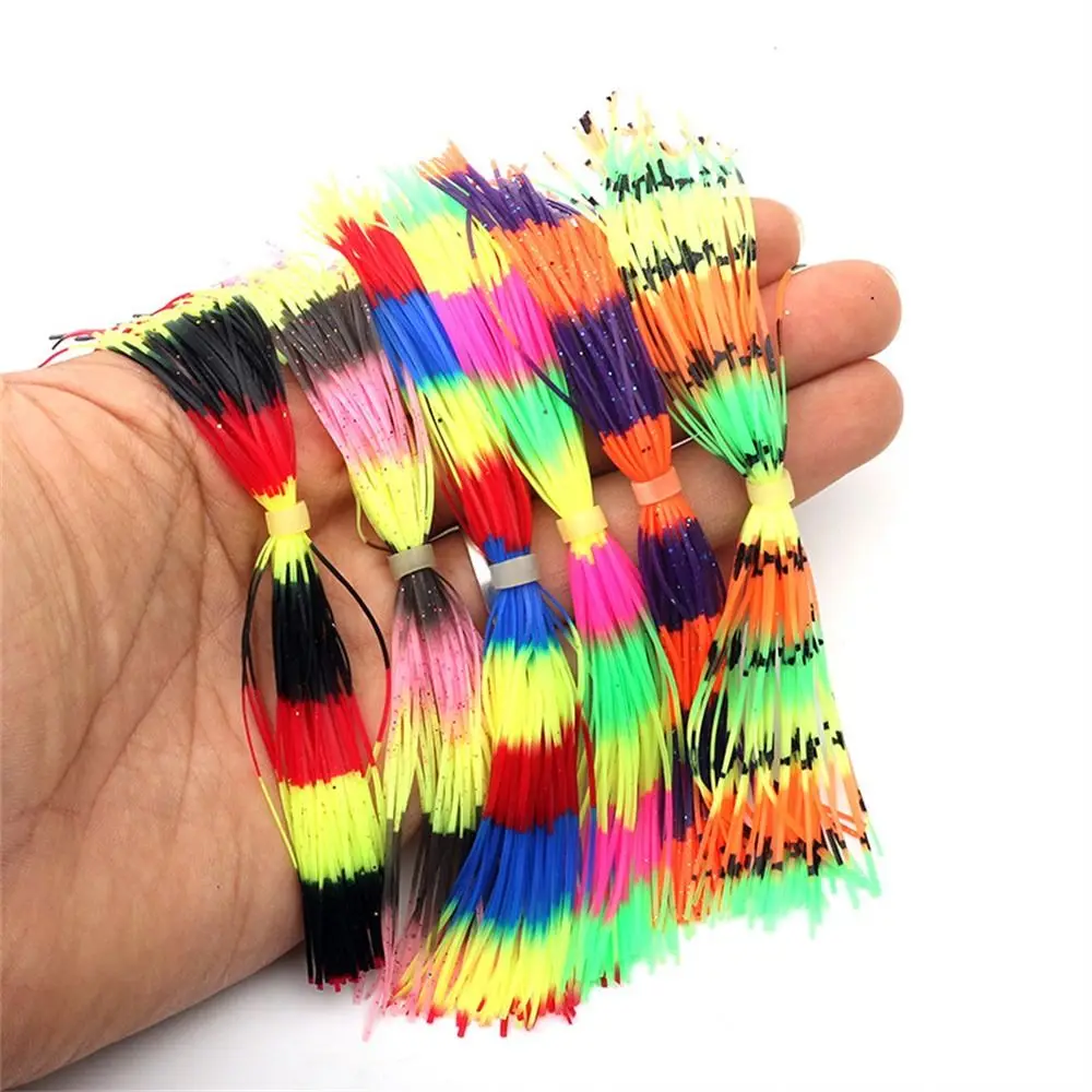 

Fly Tying Material Baitfish Silicone Skirts Rainbow Color 50 Strands Jig Squid Skirt DIY Barred Color Buzzbaits Spinner