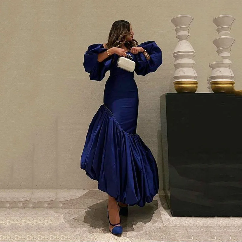 Navy Blue Mermaid Prom Dresses Tiered Puff Sleeves Women Wedding Wear Arabic Evening Dress 2023 Formal Party Gowns
Navy Blue Mermaid Prom Dresses Tiered Puff Sleeves Women Wedding Wear Arabic Evening Dress 2023 Formal Party Gowns