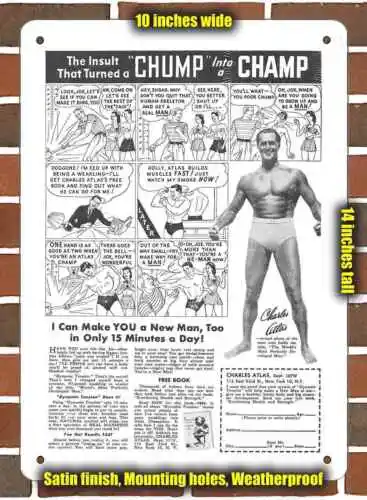 Металлический знак Чарльз Атлас мышцы 1949-10x14 дюймов
Металлический знак Чарльз Атлас мышцы 1949-10x14 дюймов