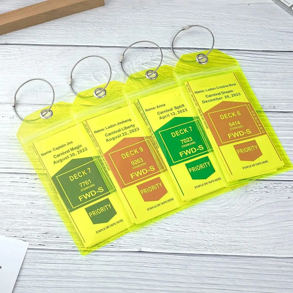 4pcs Waterproof Luggage Tag Holder Accessories Steel Wires Loop PVC Cruise Luggage Tag Clear Cruise Tag Office
4pcs Waterproof Luggage Tag Holder Accessories Steel Wires Loop PVC Cruise Luggage Tag Clear Cruise Tag Office