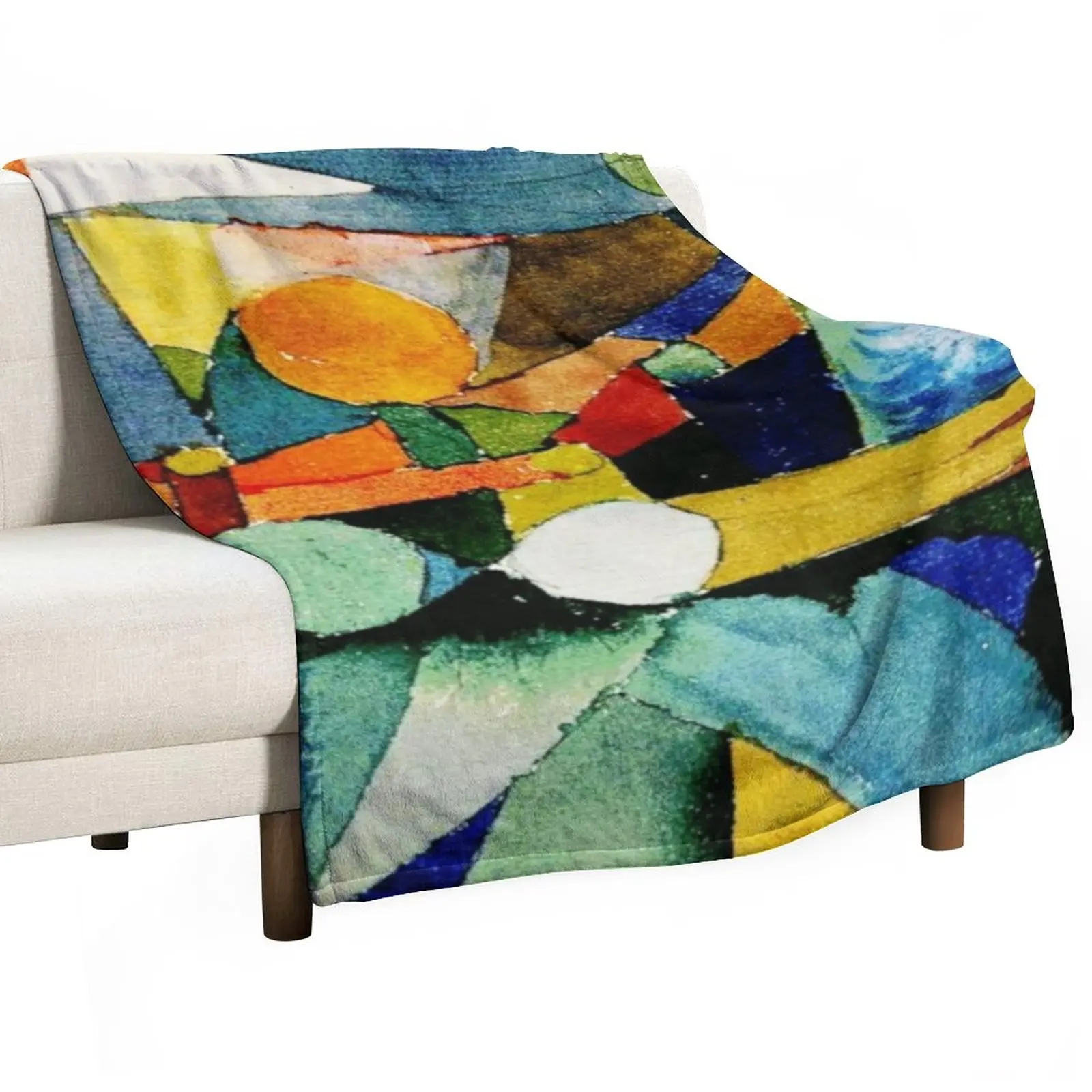 

Colour Shapes | Paul Klee Abstract Watercolor Art Throw Blanket Soft Plush Plaid Nap Blanket