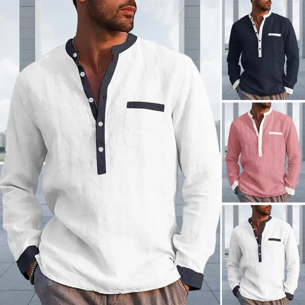 Men Fall Shirt Stylish Men's Henley Collar Pullover Slim Fit Soft Fabric for Daily Commute Casual Spring/fall Outfits Men
Men Fall Shirt Stylish Men's Henley Collar Pullover Slim Fit Soft Fabric for Daily Commute Casual Spring/fall Outfits Men