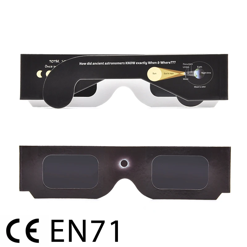 

Top 100pcs/lot Certified Safe 3D Paper Solar Glasses,lentes vr Eclipse Viewing Glasses