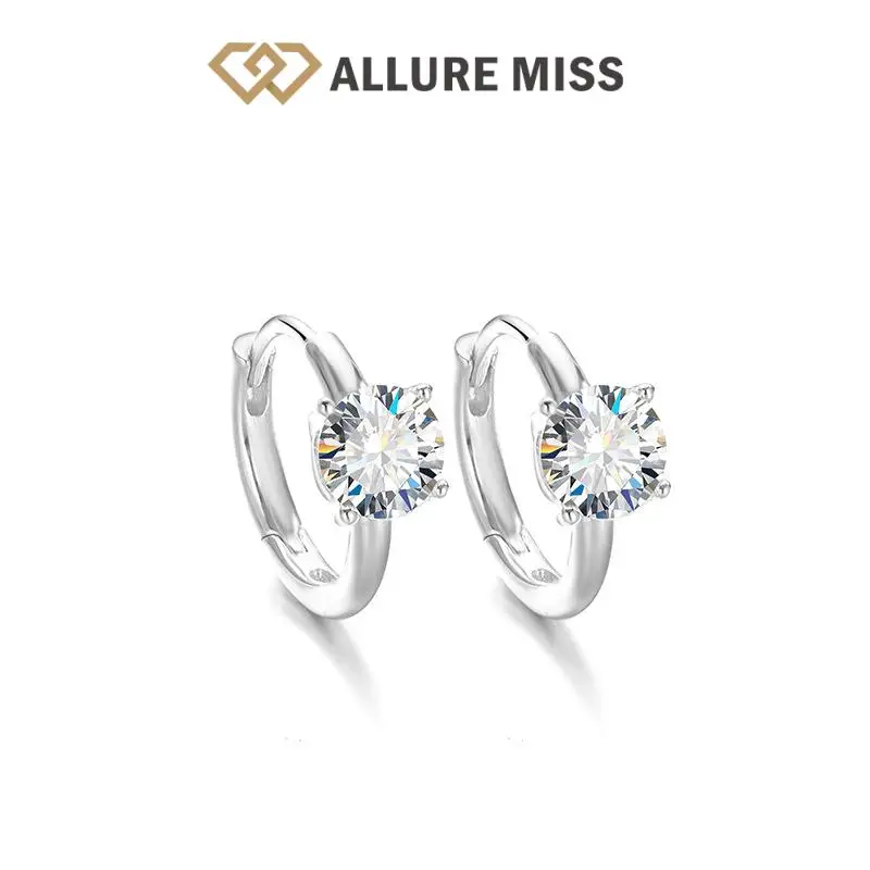 

Moissanite GRA Certified D color 100% 925 Sterling Silver Earrings for Women Gift Round Brilliant Cut Romantic Inlaid Diamond
