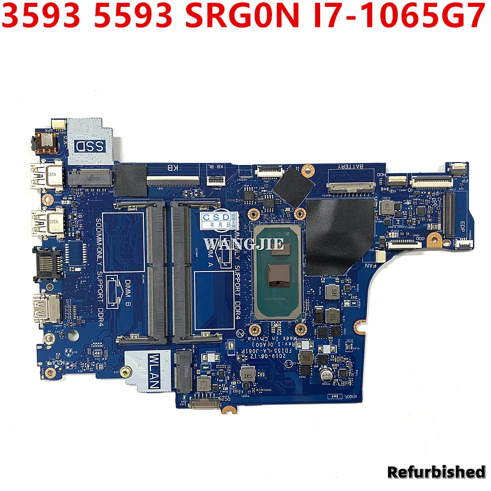 Refurbished FDI55 LA-J081P CN-004C38 004C38 04C3 For Dell Inspiron 3593 5593 Laptop Motherboard SRG0N I7-1065G7 CPU
Refurbished FDI55 LA-J081P CN-004C38 004C38 04C3 For Dell Inspiron 3593 5593 Laptop Motherboard SRG0N I7-1065G7 CPU