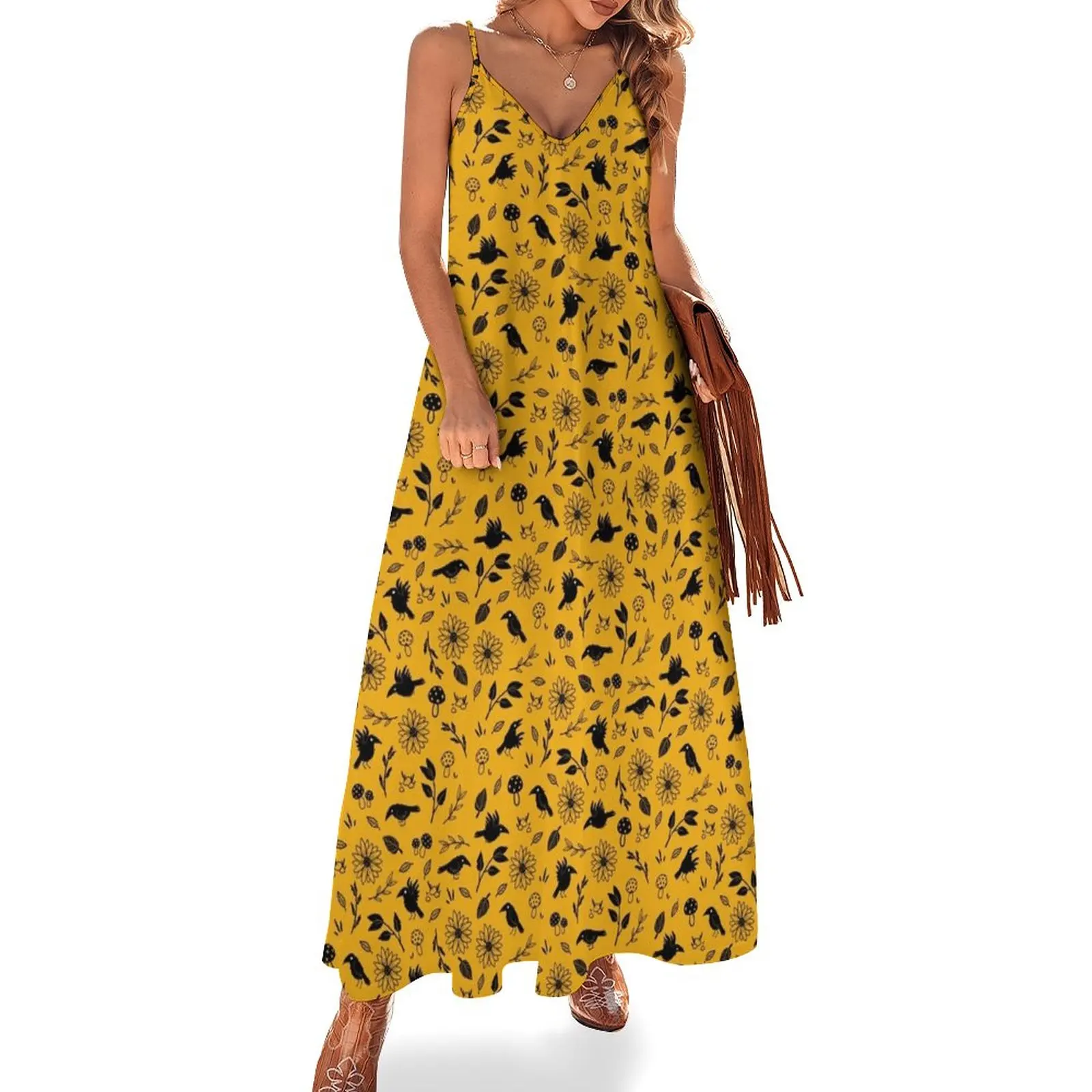 Crows and Foliage Sleeveless Dress wedding dresses for parties women's luxury party dress
Crows and Foliage Sleeveless Dress wedding dresses for parties women's luxury party dress