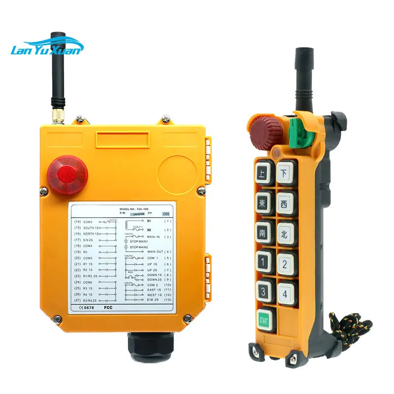 Factory Direct Supply F24-10D F24-10S DC 24V 10 Button Single Speed Crane Hoist Industrial Wireless Remote Control Relay Switch
Factory Direct Supply F24-10D F24-10S DC 24V 10 Button Single Speed Crane Hoist Industrial Wireless Remote Control Relay Switch