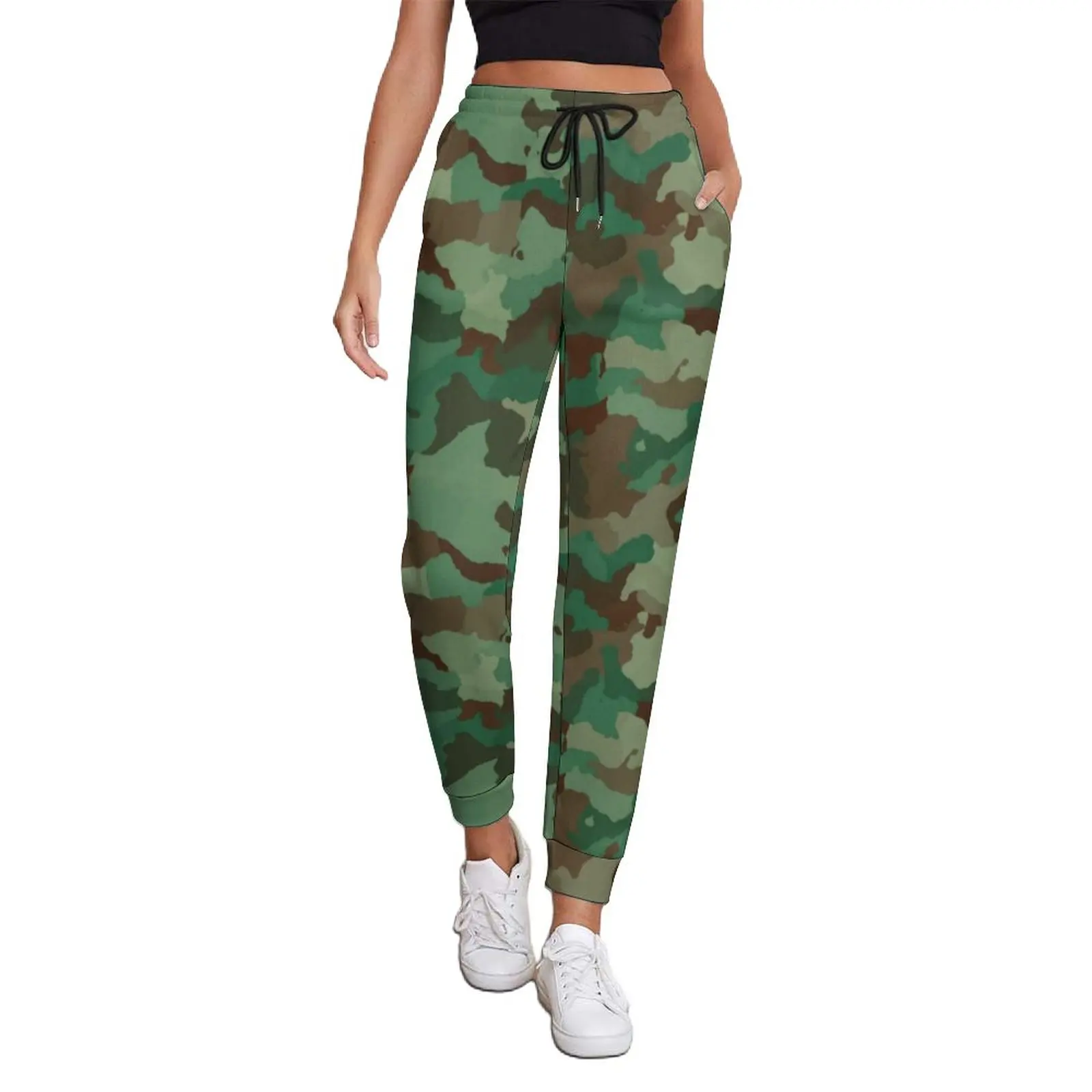 

Army Camouflage Jogger Pants Green Camo Print Home Big Size Sweatpants Spring Women Custom Hip Hop Trousers