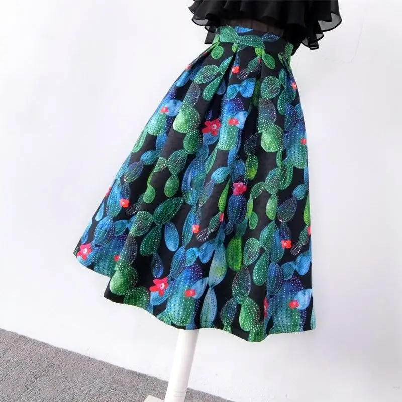 2024 Women'S High Waist Flower Print Pleated Knee-Length Retro Casual Floarl Summer Solid Color All-Match Skirt Ladies F114
2024 Women'S High Waist Flower Print Pleated Knee-Length Retro Casual Floarl Summer Solid Color All-Match Skirt Ladies F114