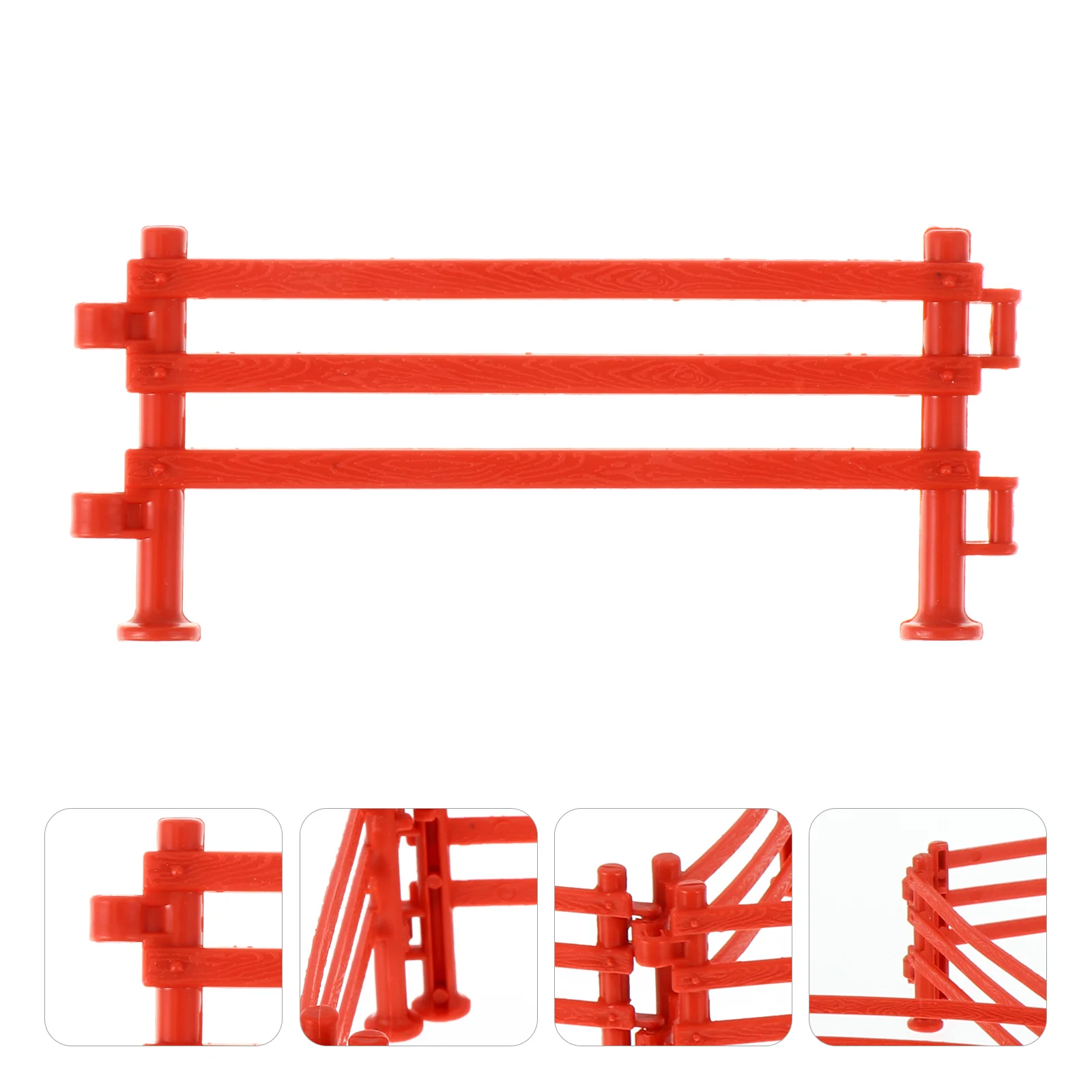 

50 Pcs Scene Fence Horse Toy Mini Farm Supplies for Sand Table Crimson Born Plastic Toys Fencing Accessory Durable Use