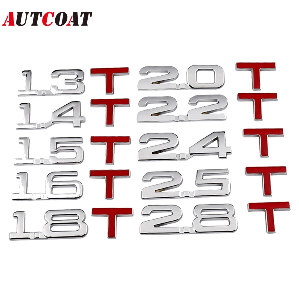 AUTCOAT 1Pcs Metal 1.3T - 3.0T Car Side/Rear/Front Decorations Badge Emblem 3D Self-Adhesive Nameplate Sticker for Car
AUTCOAT 1Pcs Metal 1.3T - 3.0T Car Side/Rear/Front Decorations Badge Emblem 3D Self-Adhesive Nameplate Sticker for Car