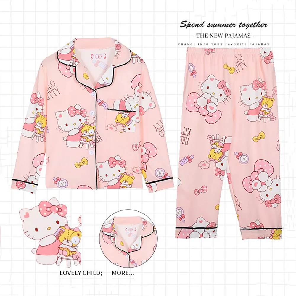 Sanrio Hello Kittys Kids Pajamas My Melody Cinnamoroll Clothes Spring Autumn Cartoon Anime Cute Baby Home Clothes Gift for Girls
Sanrio Hello Kittys Kids Pajamas My Melody Cinnamoroll Clothes Spring Autumn Cartoon Anime Cute Baby Home Clothes Gift for Girls
