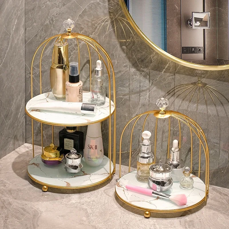 Half Bird Cage Cosmetic Storage Metal With Marble Storage Rack Table Top Shelf Home Storage Organization
Half Bird Cage Cosmetic Storage Metal With Marble Storage Rack Table Top Shelf Home Storage Organization