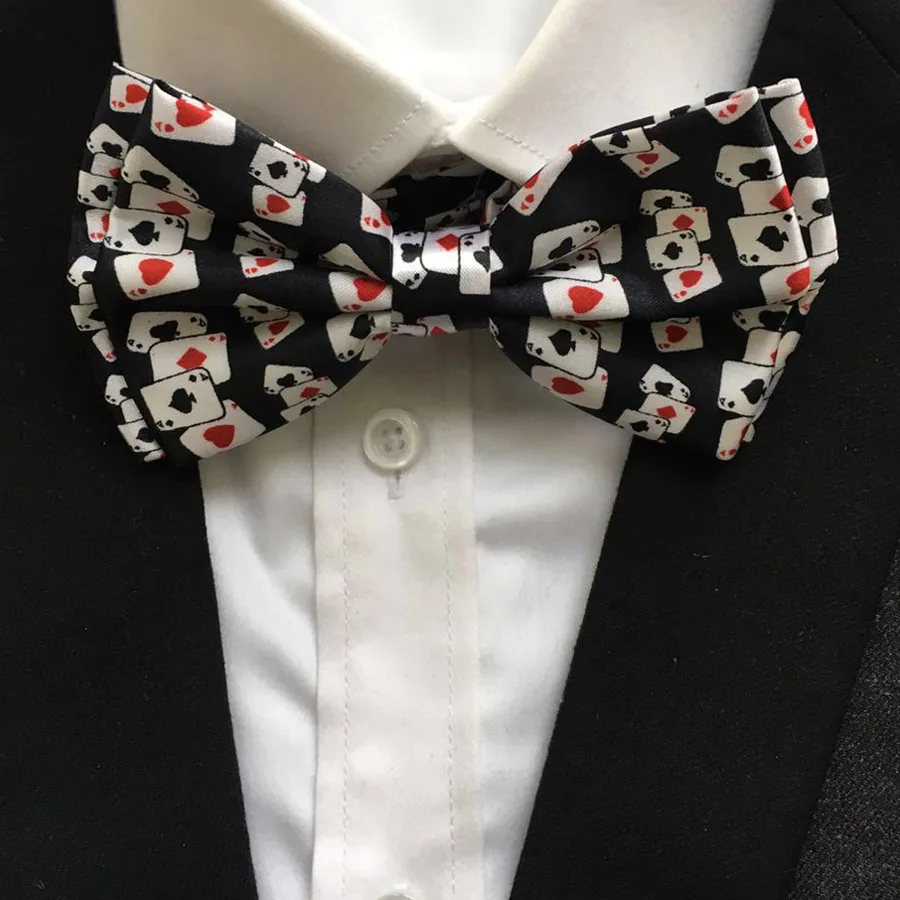 

50 Pcs/Lot Men's Bow Tie Fashion Poker Bowties Playing Cards Personality Wedding Show Butterflies Bow Ties