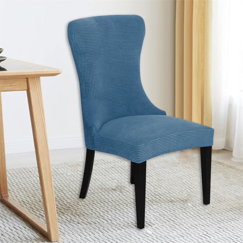 Housses de chaise incurvée en polaire de Style nordique, couvre-siège, extensible, amovible, lavable, pour salle à manger, pour salon Housses de chaise incurvée en polaire de Style nordique, couvre-siège, extensible, amovible, lavable, pour salle à manger, pour salon