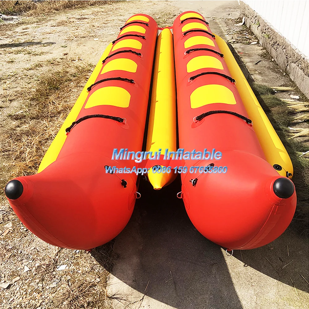 

Hot Sale 10 Seat Inflatable Red Banana Boat Flying Fish Towable Tube Water Park Games