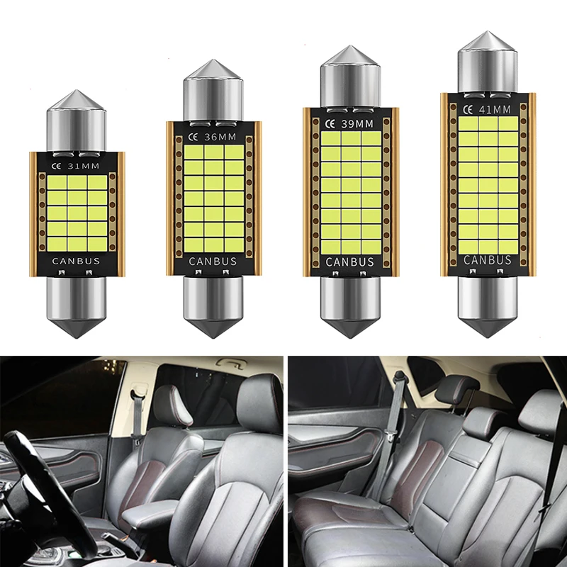 

1X Canbus Festoon 31mm 36mm 39mm 41mm LED Bulb C5W C10W Car License Plate Light Auto Interior Reading Dome Lamp White Free Error