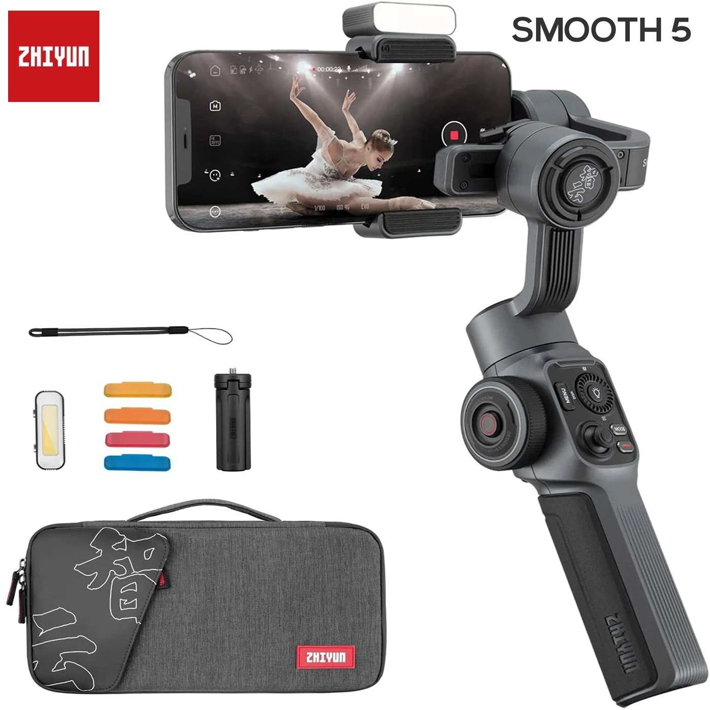 Стабилизатор Zhiyun Smooth 5, с 3-осевым подвесом, со светодиодной подсветкой Vlog, для смартфона iPhone 13/12 Pro Max, Samsung Galaxy S8 +
Стабилизатор Zhiyun Smooth 5, с 3-осевым подвесом, со светодиодной подсветкой Vlog, для смартфона iPhone 13/12 Pro Max, Samsung Galaxy S8 +