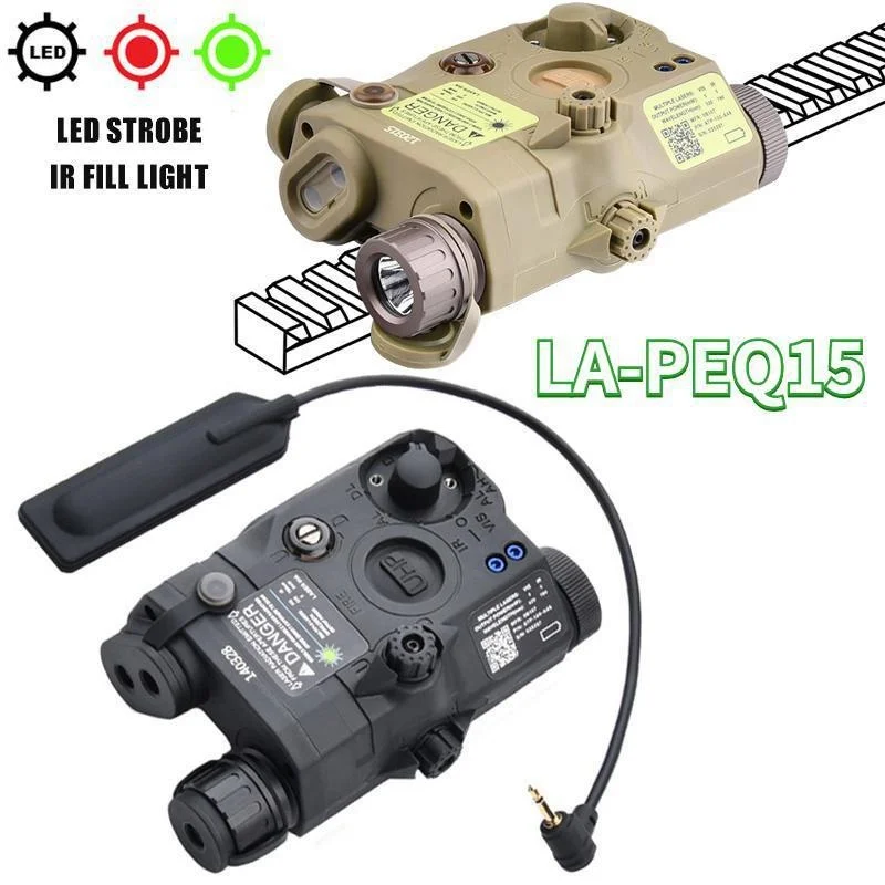 Tactical PEQ-15 Red/Green Dot Laser Sight With White LED Flashlight Fit 20mm Rail Wargame Paintball Hunting Airsoft
Tactical PEQ-15 Red/Green Dot Laser Sight With White LED Flashlight Fit 20mm Rail Wargame Paintball Hunting Airsoft