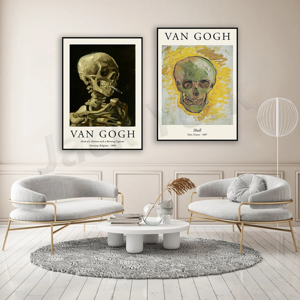 Van Gogh Skull Poster, Vintage painting, Skull of a Skeleton, Post-impressionist, Van Gogh Reproduction, Home decor wall art 
Van Gogh Skull Poster, Vintage painting, Skull of a Skeleton, Post-impressionist, Van Gogh Reproduction, Home decor wall art