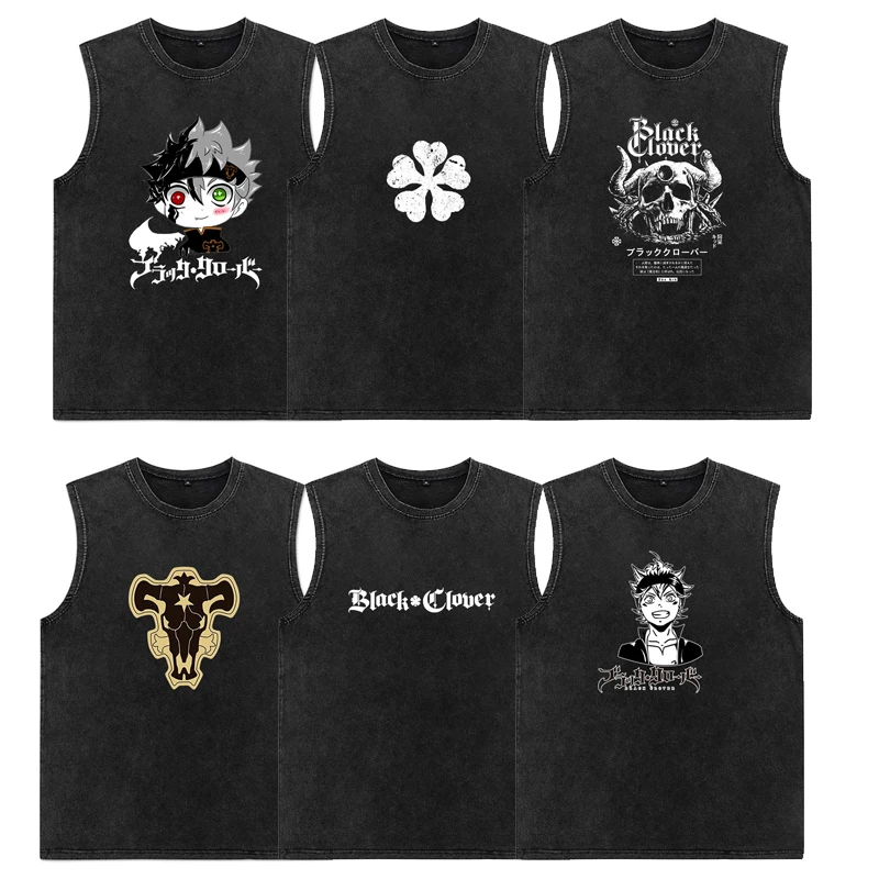 Streetwear Washed Anime Print Black Clover Tank Tops Fashion Casual Vest Men Summer Sleeveless Cotton Vintage Vest
Streetwear Washed Anime Print Black Clover Tank Tops Fashion Casual Vest Men Summer Sleeveless Cotton Vintage Vest