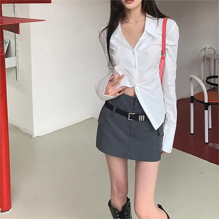 Streetwear Dark Grey Mini Skirts Women Sexy High Waist Short Skirts with Belt Pockets Skirts Female Fashion 2024
Streetwear Dark Grey Mini Skirts Women Sexy High Waist Short Skirts with Belt Pockets Skirts Female Fashion 2024