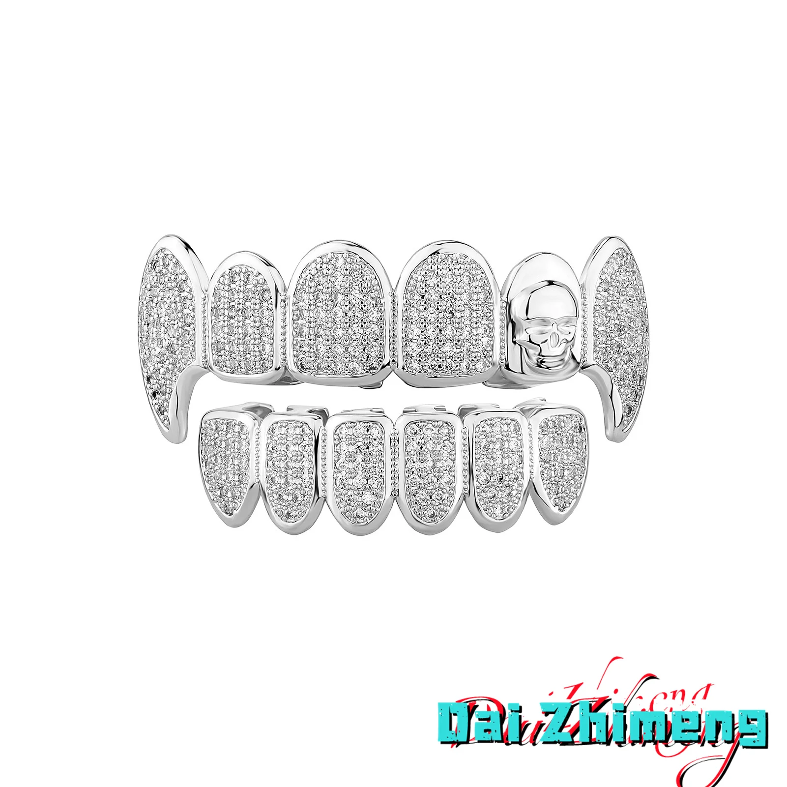 DZM Micro Inlaid Gold Teeth Set Hip Hop Rap Skull Head Men's Super Dazzling Big Gold Teeth Full of Zirconia Funny Accessories
DZM Micro Inlaid Gold Teeth Set Hip Hop Rap Skull Head Men's Super Dazzling Big Gold Teeth Full of Zirconia Funny Accessories