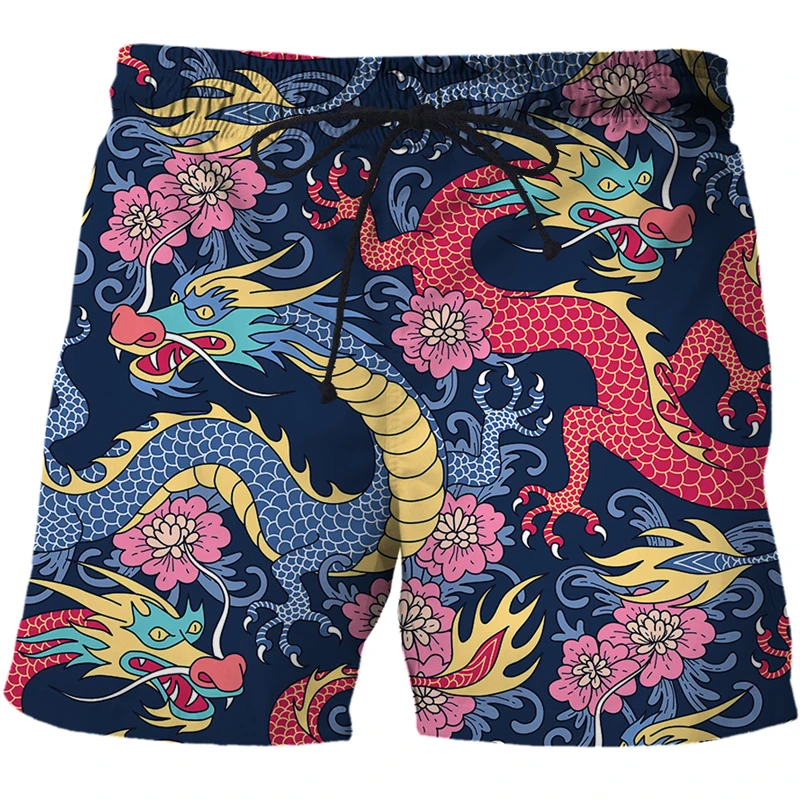 

2022 Newest 3D Dragon totem Print Men Beach Shorts Quick Dry Bermuda Surf Swimming Shorts Trunks Men Summer Shorts Men clothing