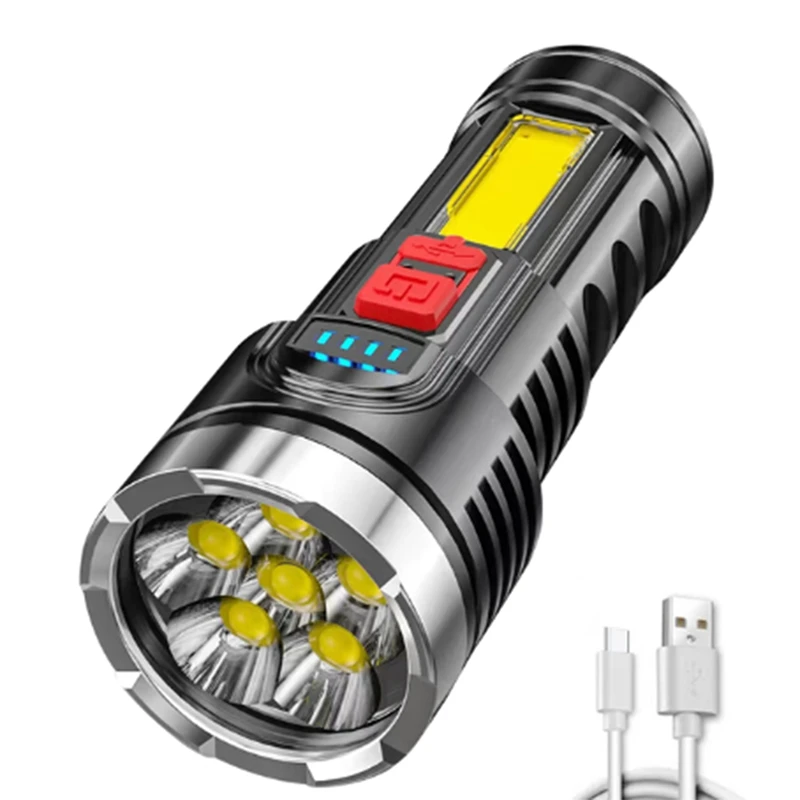 Super Bright Flashlight Rechargeable Side Light 6LED Outdoor Flashlight For Camping
Super Bright Flashlight Rechargeable Side Light 6LED Outdoor Flashlight For Camping