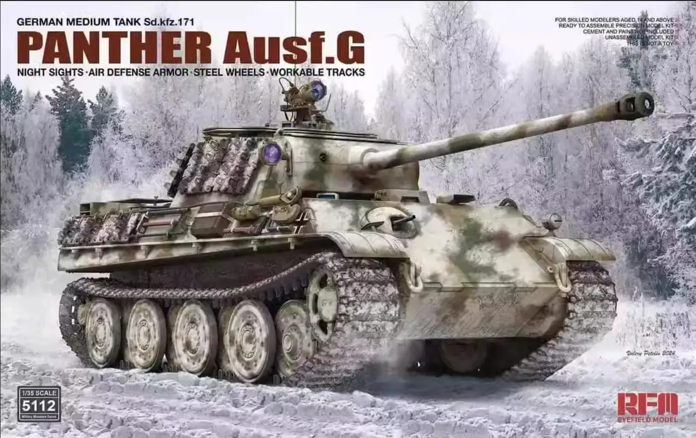 

RYEFIELD MODEL RFM RM-5112 1/35 German Medium Tank Sd.Kfz.171 Panther Ausf.G - Scale Model Kit