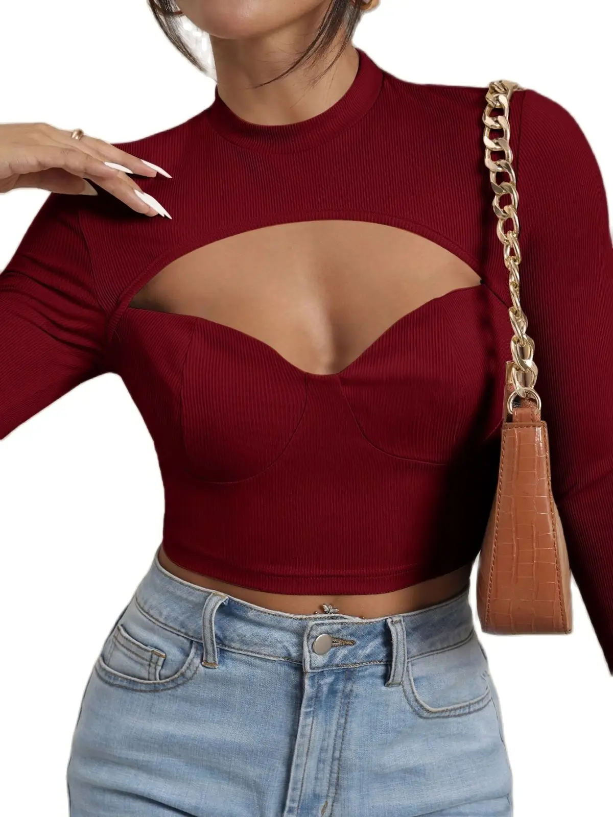 Xylocarp-Women's Sexy Slim-Cut Cup-Shaped T-Shirt, Short, High-Neck, Long-Sleeved, Top, Spring and Summer, CTBJ1930 2023
Xylocarp-Women's Sexy Slim-Cut Cup-Shaped T-Shirt, Short, High-Neck, Long-Sleeved, Top, Spring and Summer, CTBJ1930 2023